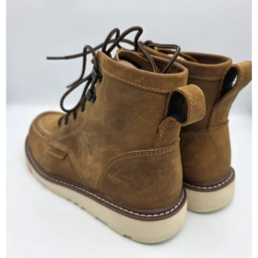 Brunt Marin Unlined Soft Toe Boots Leather  Brown Waterproof  Mens 6.5 Womens 8